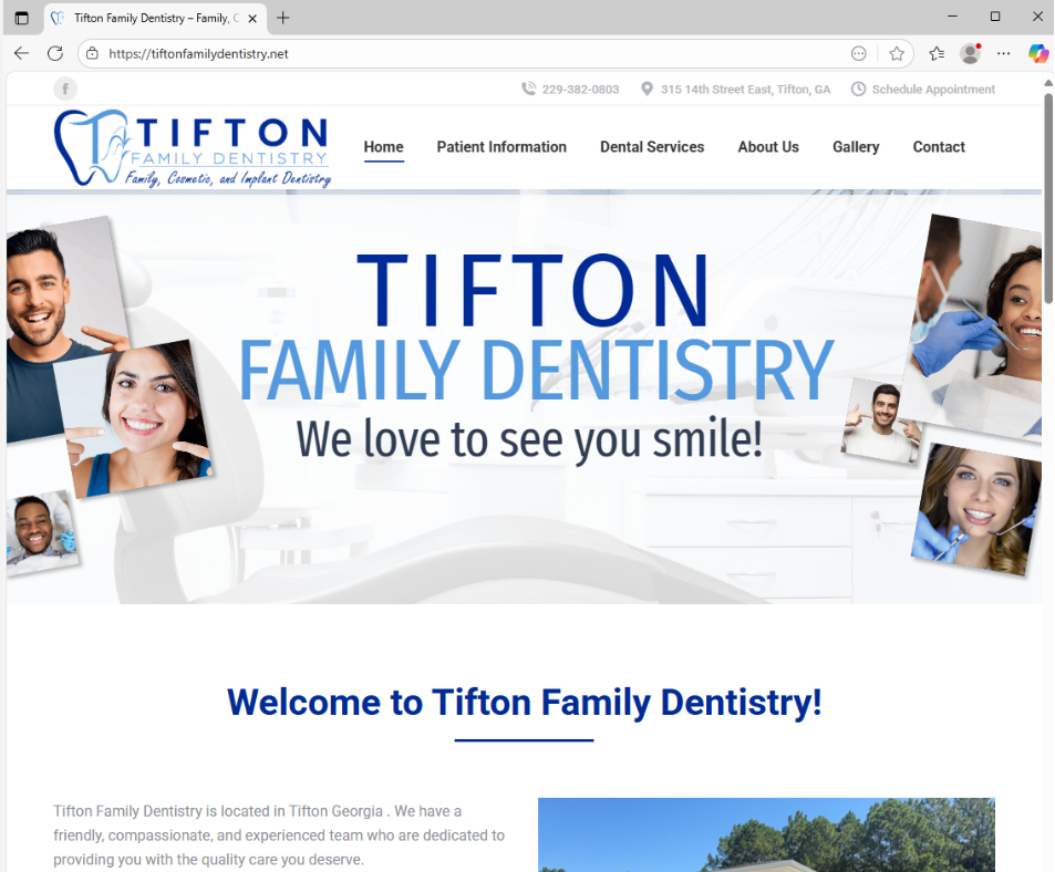 Tifton Family Dentistry Website